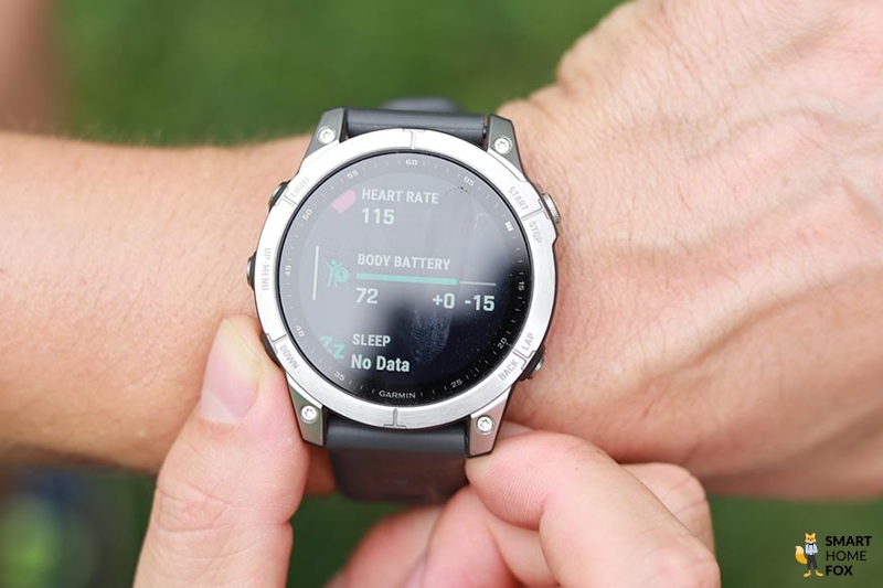 Stress level is shown on the Garmin Fenix 7.